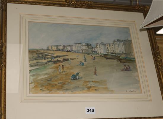 Beatrice Stella Pedder (b. 1875), watercolour, The Sea Front, Worthing, 26 x 37cm